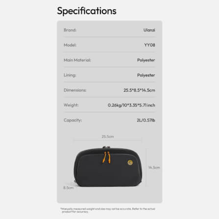 กระเป๋ากล้อง ULANZI YY08 ขนาดความจุ 2 ลิตร สีเทา_10