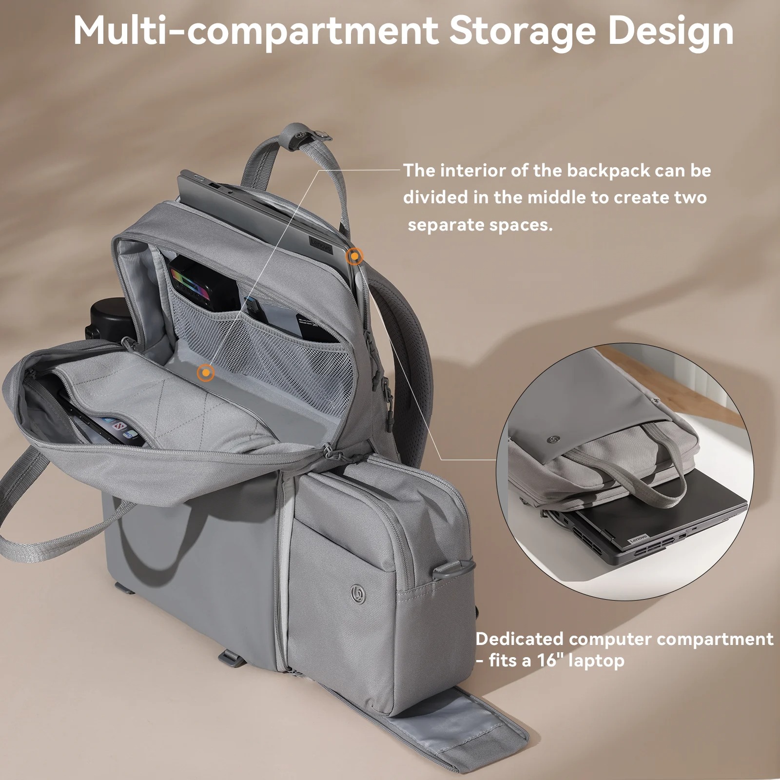 กระเป๋าเป้กล้อง ULANZI F08 ขนาดความจุ 18 ลิตร สีเทา_6