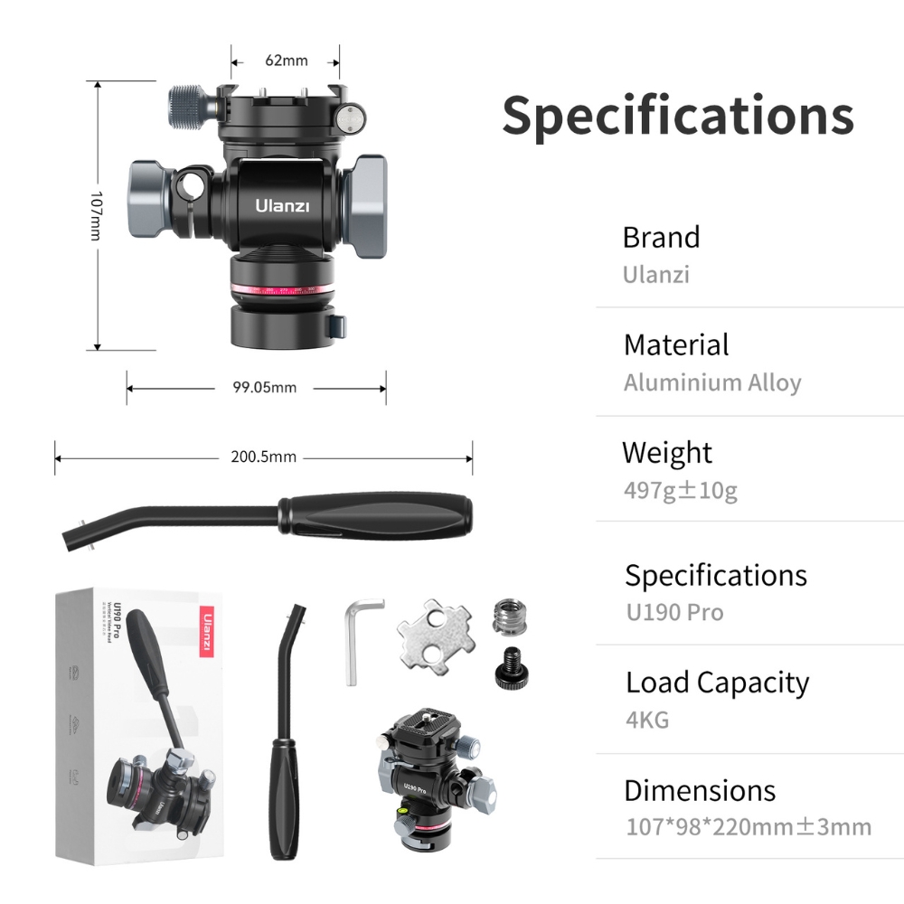 หัวแพนน้ำมัน ULANZI U190 PRO ระบบ ARCA SWISS สีดำ_10