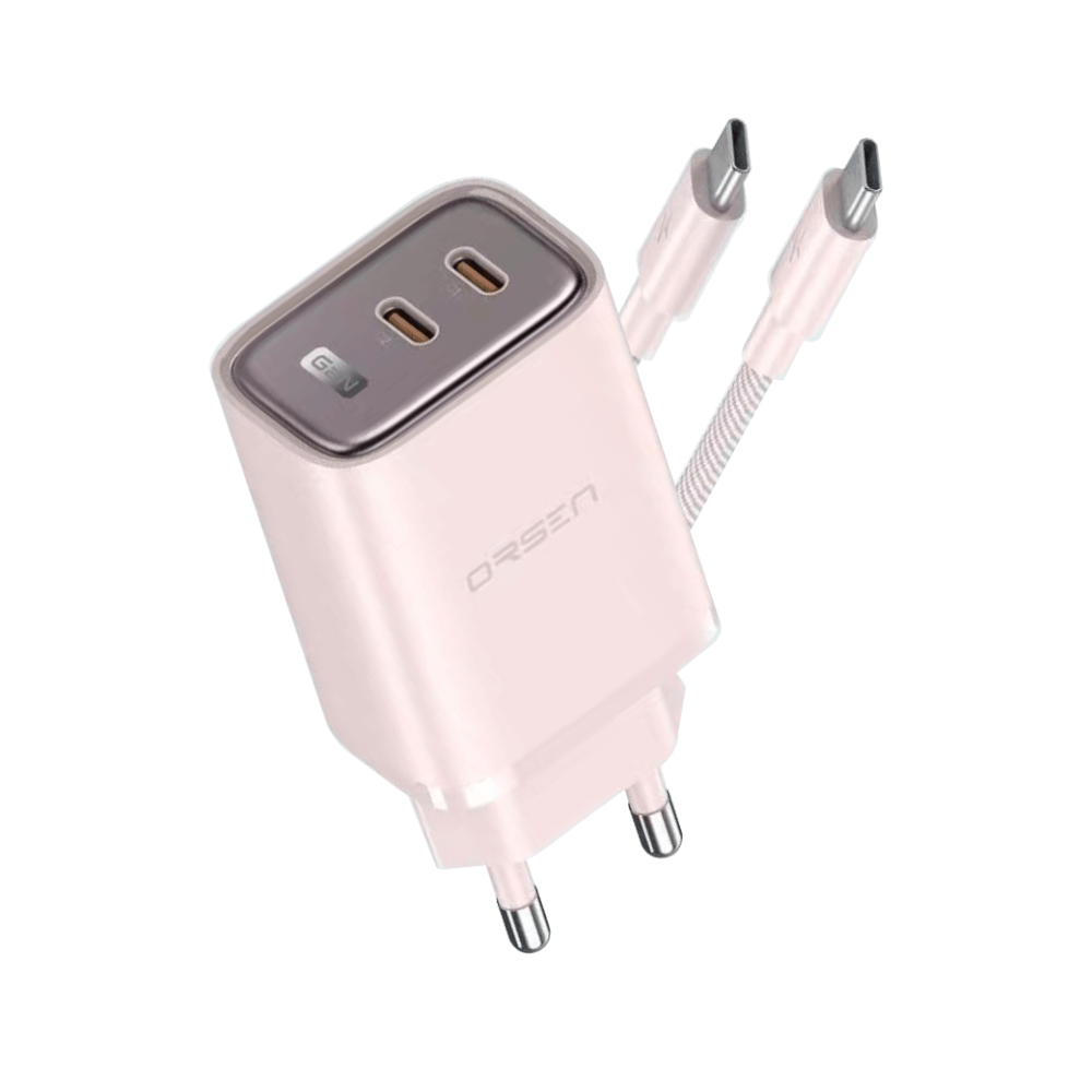 หัวชาร์จ ELOOP C41T สีชมพู หัวชาร์จเร็ว และ สายชาร์จเร็ว PD 45W สำหรับ สมาร์ทโฟน ทุกรุ่น ANDROID PHONE