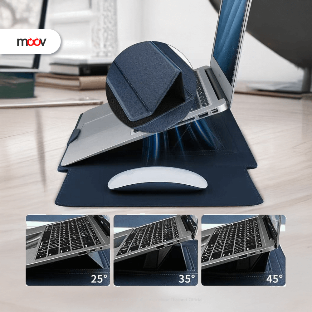 กระเป๋า MOOV BL01 สีน้ำเงิน 13.3 นิ้ว 3 IN 1 สำหรับ MACBOOK AIR M2 M3 M4 PRO M5 M1