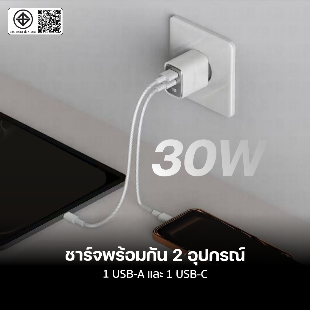 หัวชาร์จ ELOOP C31TC สีชมพู หัวชาร์จเร็ว และ สายชาร์จเร็ว PD 45W สำหรับ สมาร์ทโฟน ทุกรุ่น ANDROID PHONE