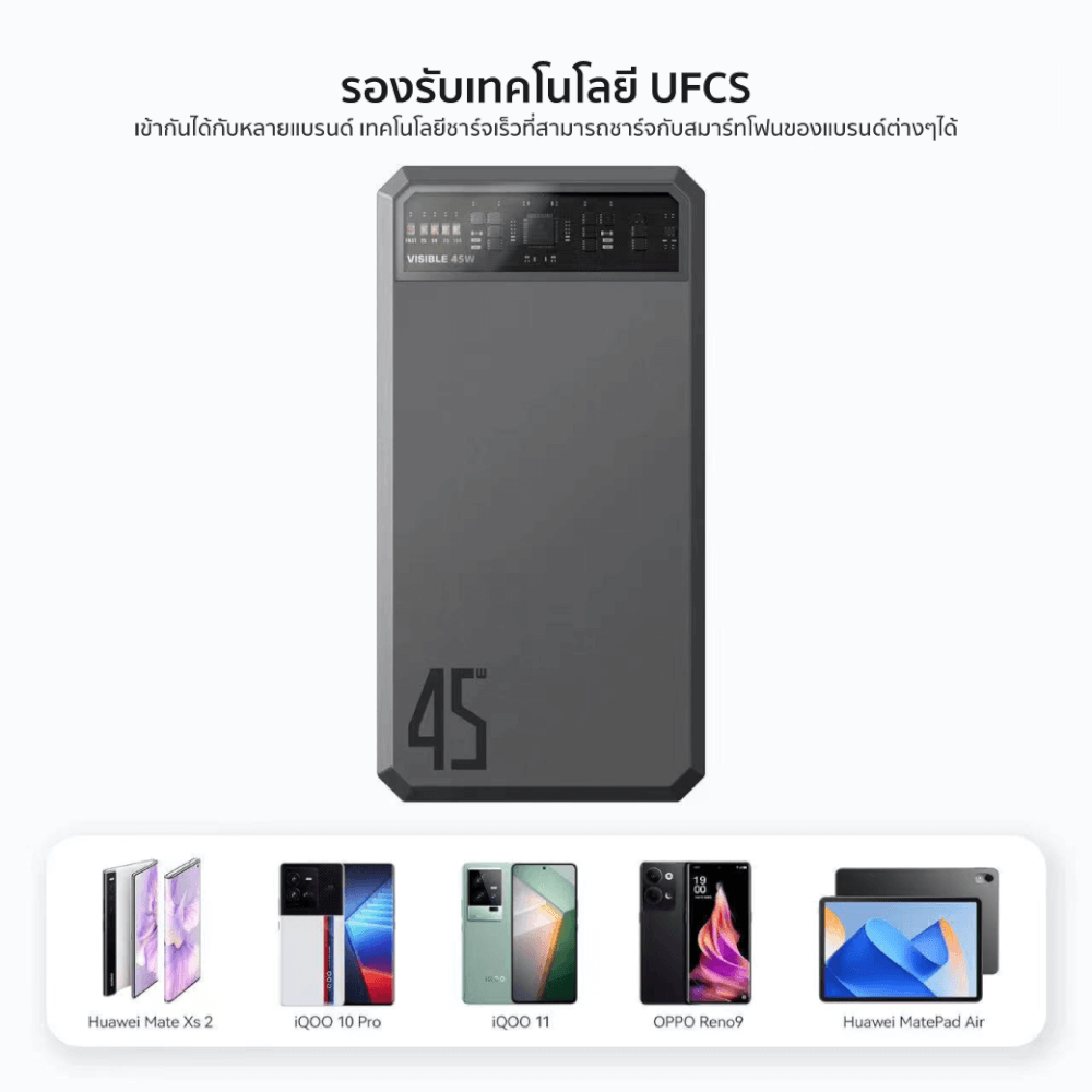 แบตสำรอง ORSEN BY ELOOP E43 สีเทา 25000MAH 45W MAX รองรับ QC3.0 PD PPS UFCS_4