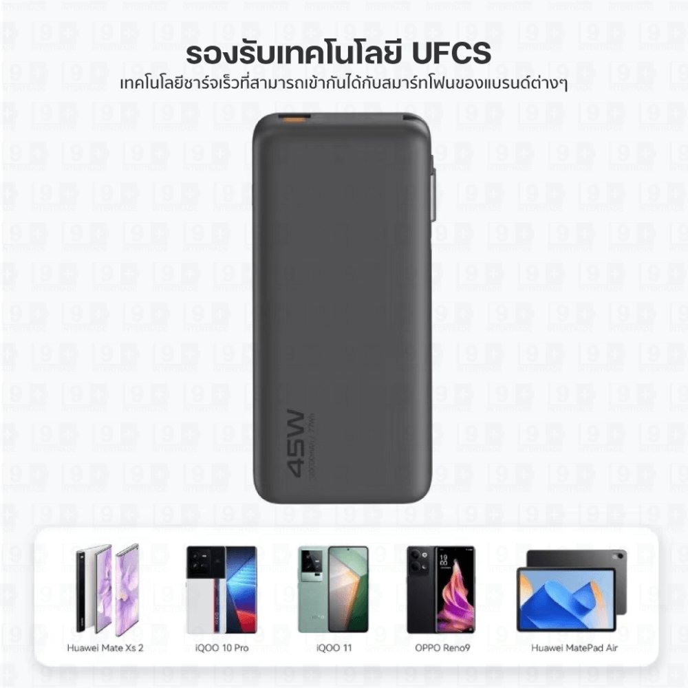 แบตสำรอง ORSEN BY ELOOP E66 สีเบจ 20000MAH ชาร์จเร็ว 45W มีสายในตัว