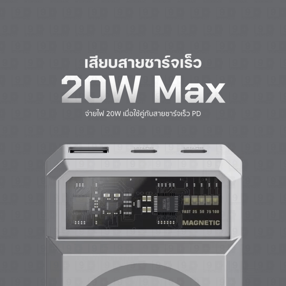 แบตสำรอง ORSEN BY ELOOP EW55 สีเงิน 20000MAH แบตเตอรี่สำรอง PD 20W_5