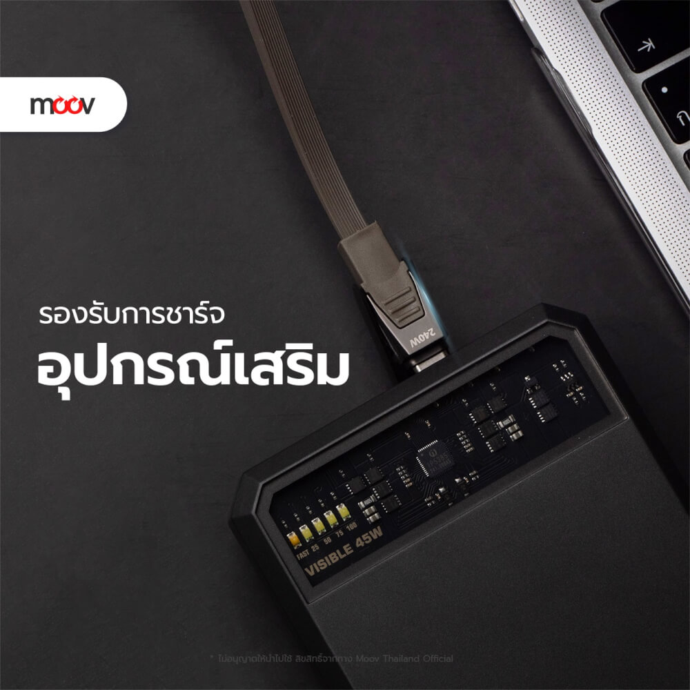 สายชาร์จ MOOV CB14 น้ำตาล-เทา สายชาร์จเร็ว PD FAST CHARGE 240W 4 IN 1_5