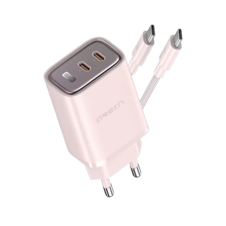 หัวชาร์จ ELOOP C41T สีชมพู หัวชาร์จเร็ว และ สายชาร์จเร็ว PD 45W สำหรับ สมาร์ทโฟน ทุกรุ่น ANDROID PHONE_0