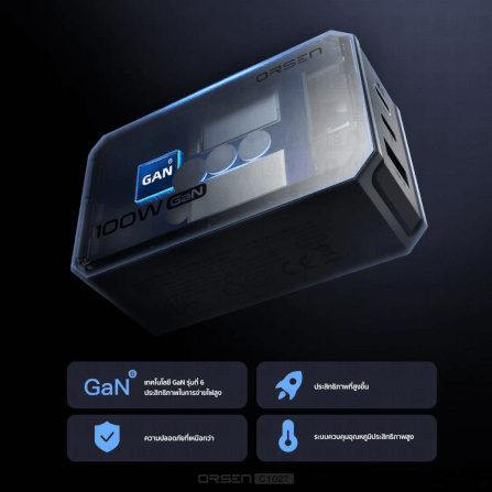 หัวชาร์จ ORSEN BY ELOOP C102T ชาร์จเร็ว 100W PD QC PPS พร้อมสายไฟยาว 1.8 เมตร_9