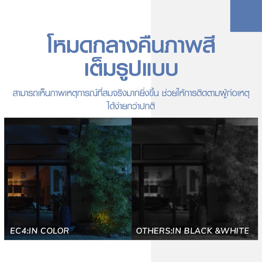 กล้องวงจรปิดไร้สายภายนอก IMILAB EC4 (GB V.) ใช้คู่กับ SOLAR PANEL คมชัด 2.5K 4MP แสดงภาพสีกลางคืน