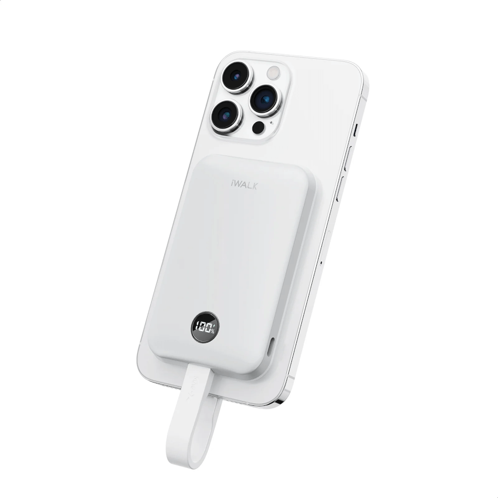แบตเตอร์รี่สำรอง IWALK POWER HYBRID 10000MAH สี WHITE ชาร์จระบบ MAGSAFE มาพร้อมสายชาร์จในตัว รองรับการชาร์จเร็ว 30W FASTCHARGE_10
