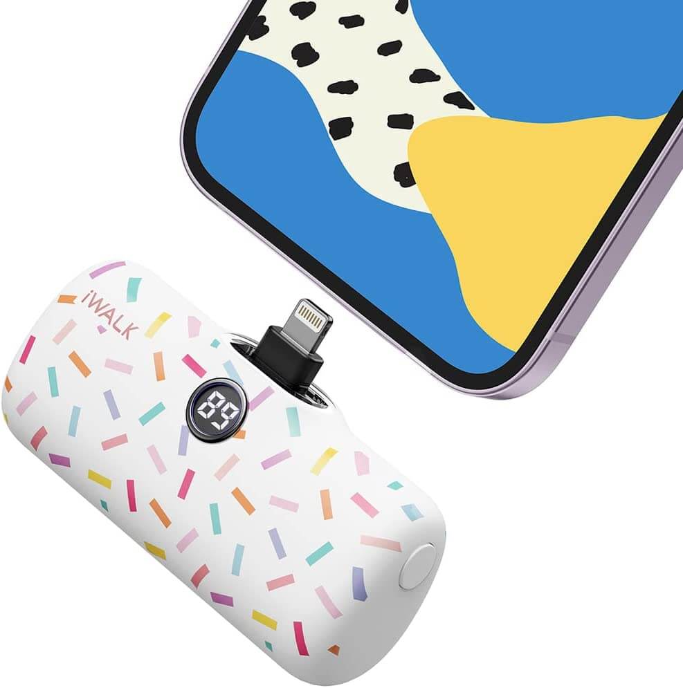 แบตเตอร์รี่สำรอง IWALK LINKPOD PRO 4800 MAH หัวชาร์จไร้สายหัว หัวชาร์จ LIGHTNING สี WHITE CANDY