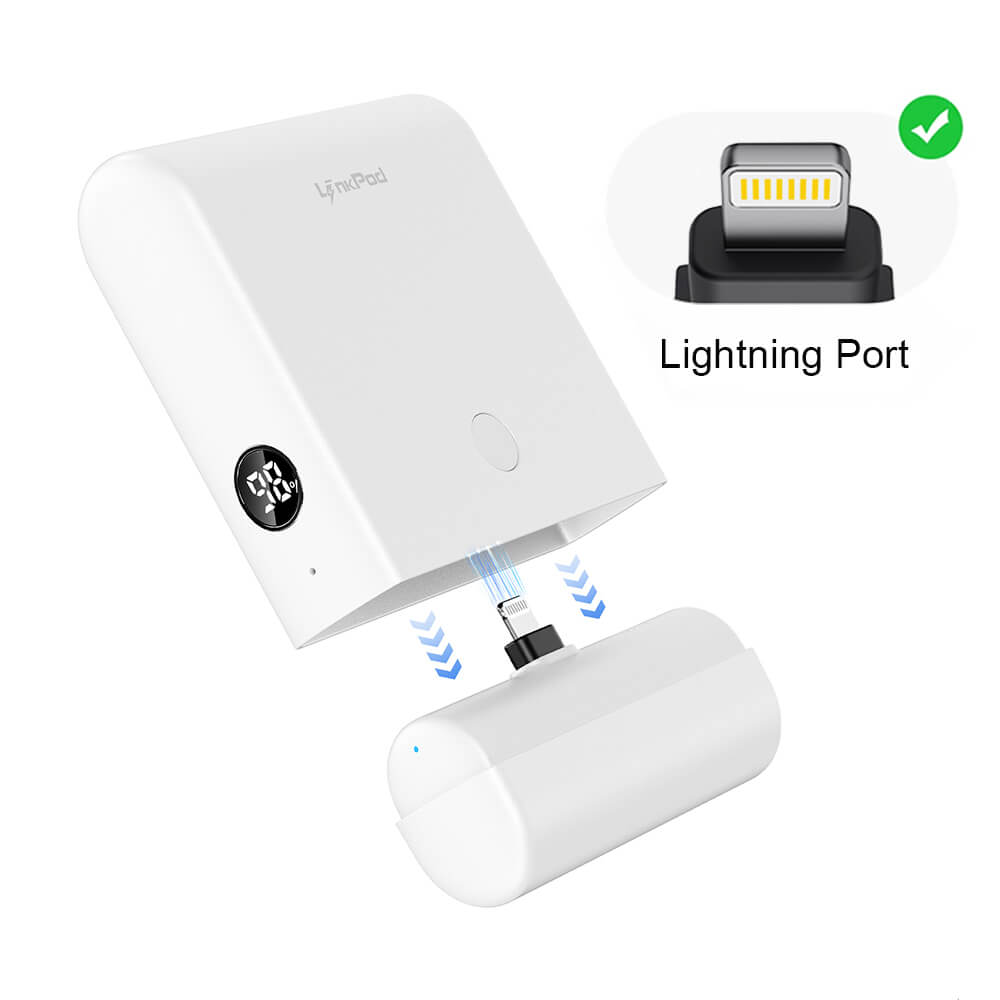 แบตเตอรี่สำรอง IWALK LINKPOD PLUS 13500MAH ชาร์จเร็ว 20W FASTCHARGE : WHITE : LIGHTNING_2