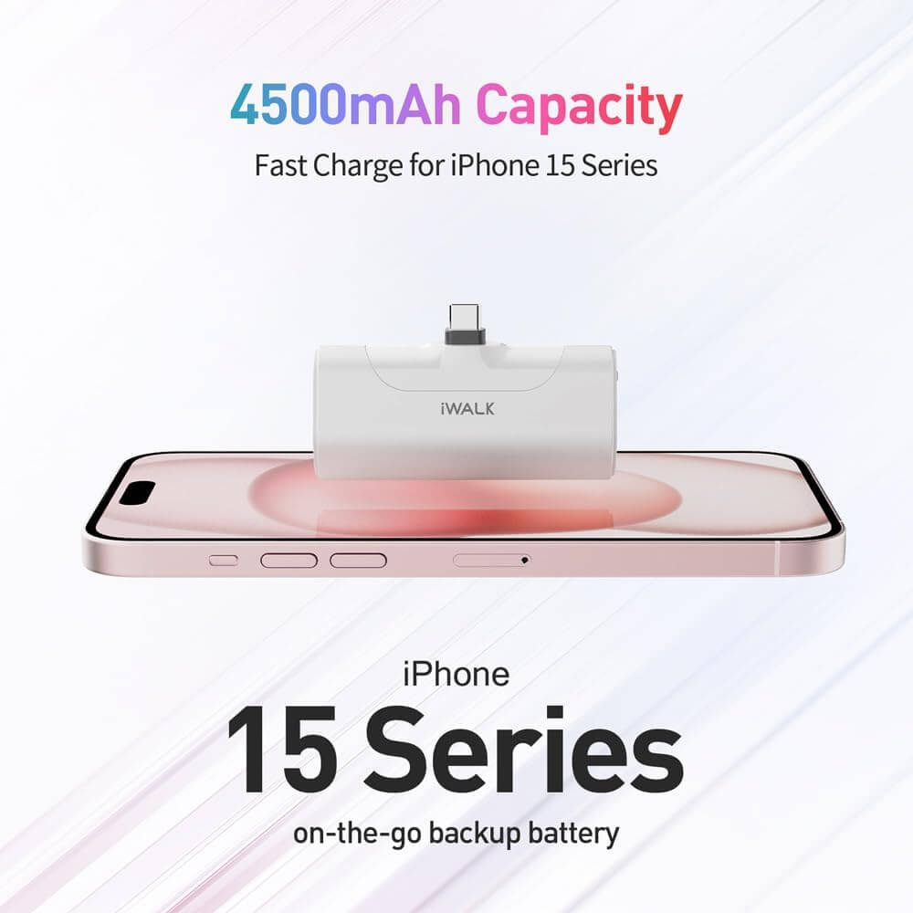 แบตเตอร์รี่สำรอง iWALK LinkPod4 ความจุ 4500mAh หัวชาร์จTypeC สี Black รองรับการชาร์จเร็ว 20W