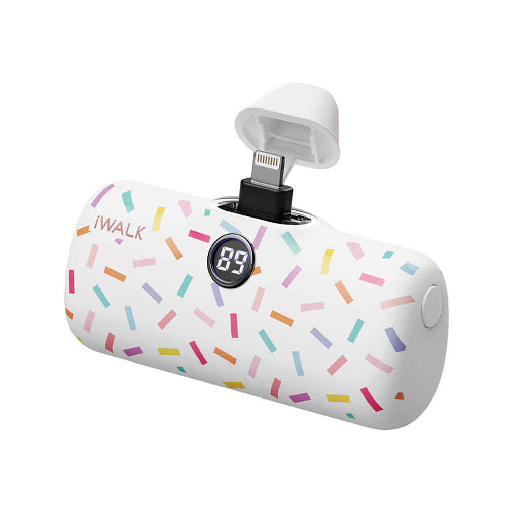 แบตเตอร์รี่สำรอง IWALK LINKPOD PRO 4800 MAH หัวชาร์จไร้สายหัว หัวชาร์จ LIGHTNING สี WHITE CANDY