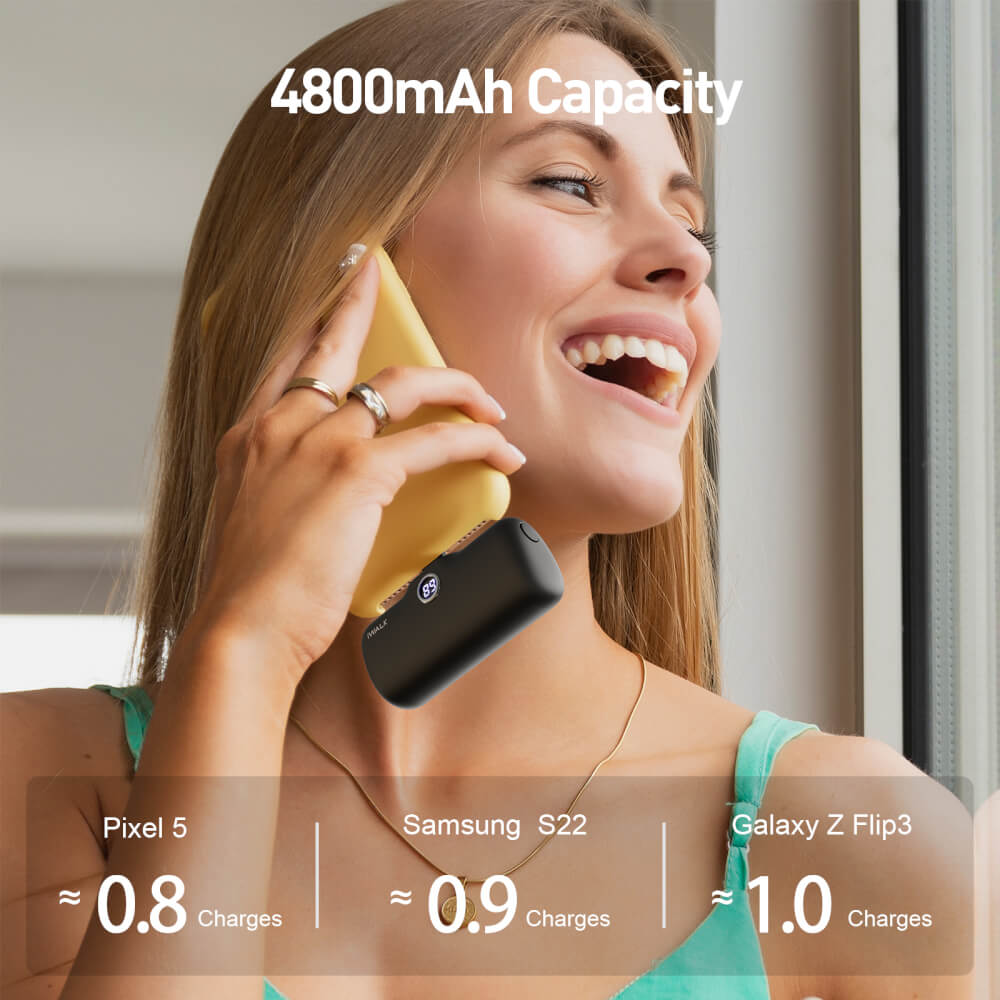 แบตเตอร์รี่สำรอง IWALK LINKPOD PRO 4800 MAH หัวชาร์จไร้สาย หัว TYPEC สี BLACK