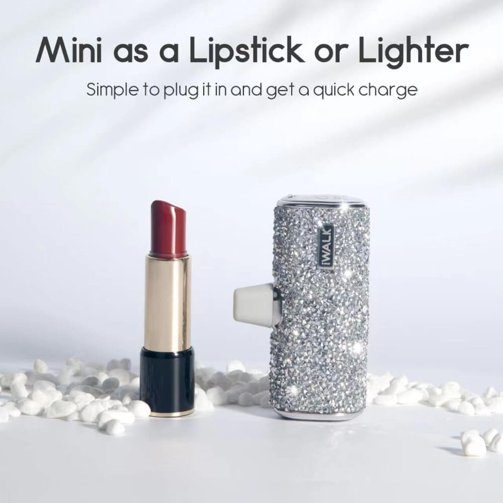 แบตเตอร์รี่สำรอง IWALK SECRET4500 MAH หัวชาร์จไร้สายหัว หัวชาร์จ LIGHTNING สี SILVER DIAMOND