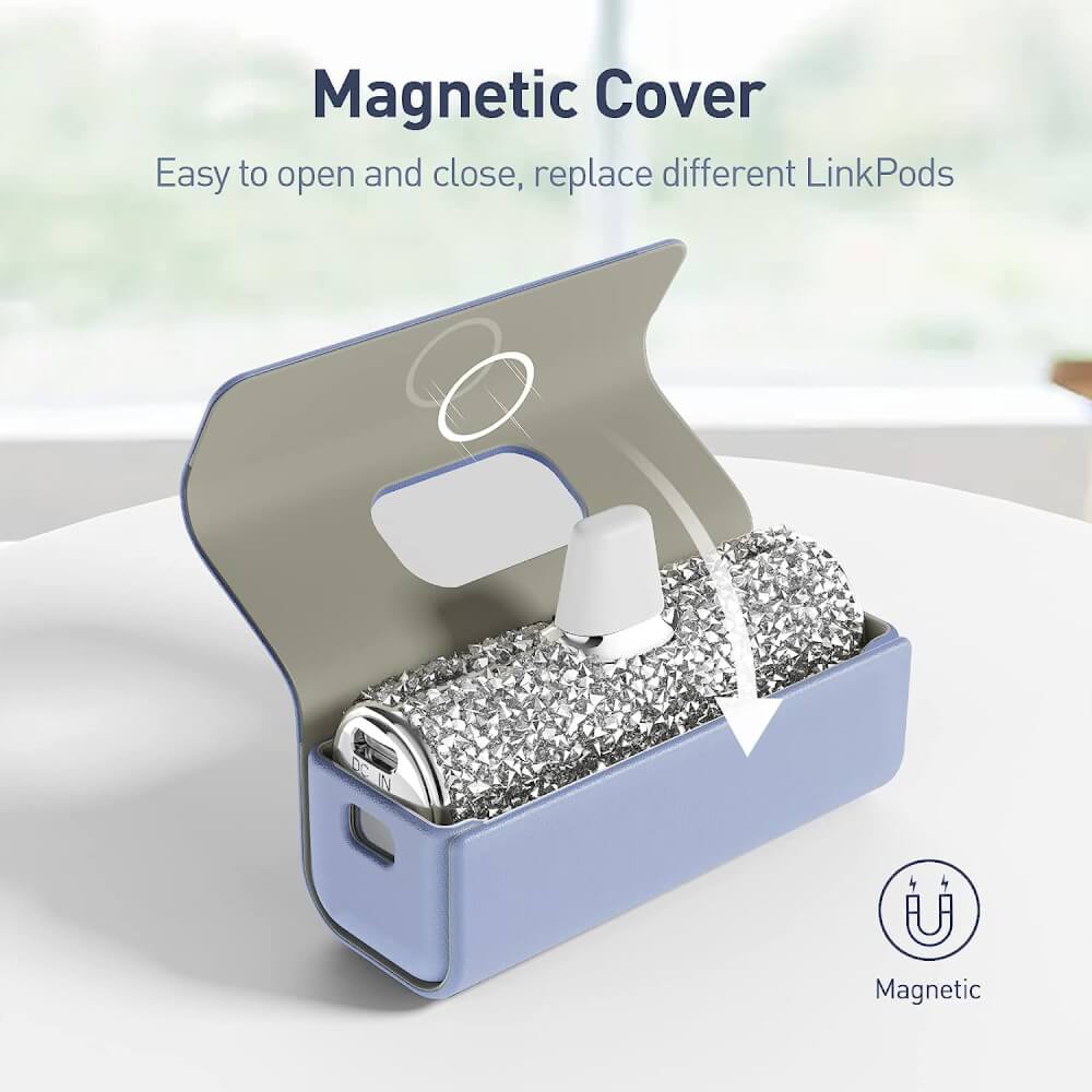 เคสซองหนัง IWALK LINKPOD BAG สีม่วง สำหรับใส่แบตสำรองแบบพกพา
