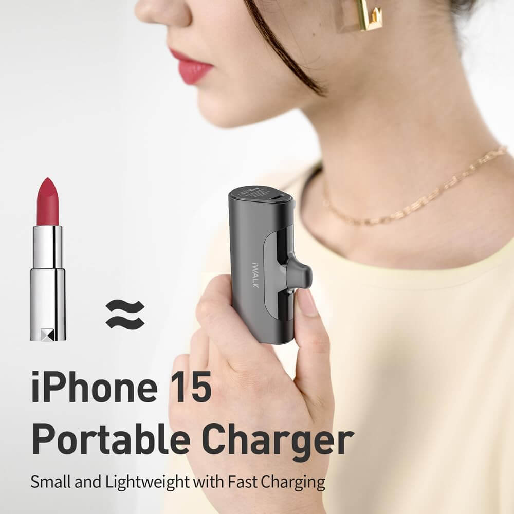 แบตเตอร์รี่สำรอง iWALK LinkPod4 ความจุ 4500mAh หัวชาร์จTypeC สี Black รองรับการชาร์จเร็ว 20W