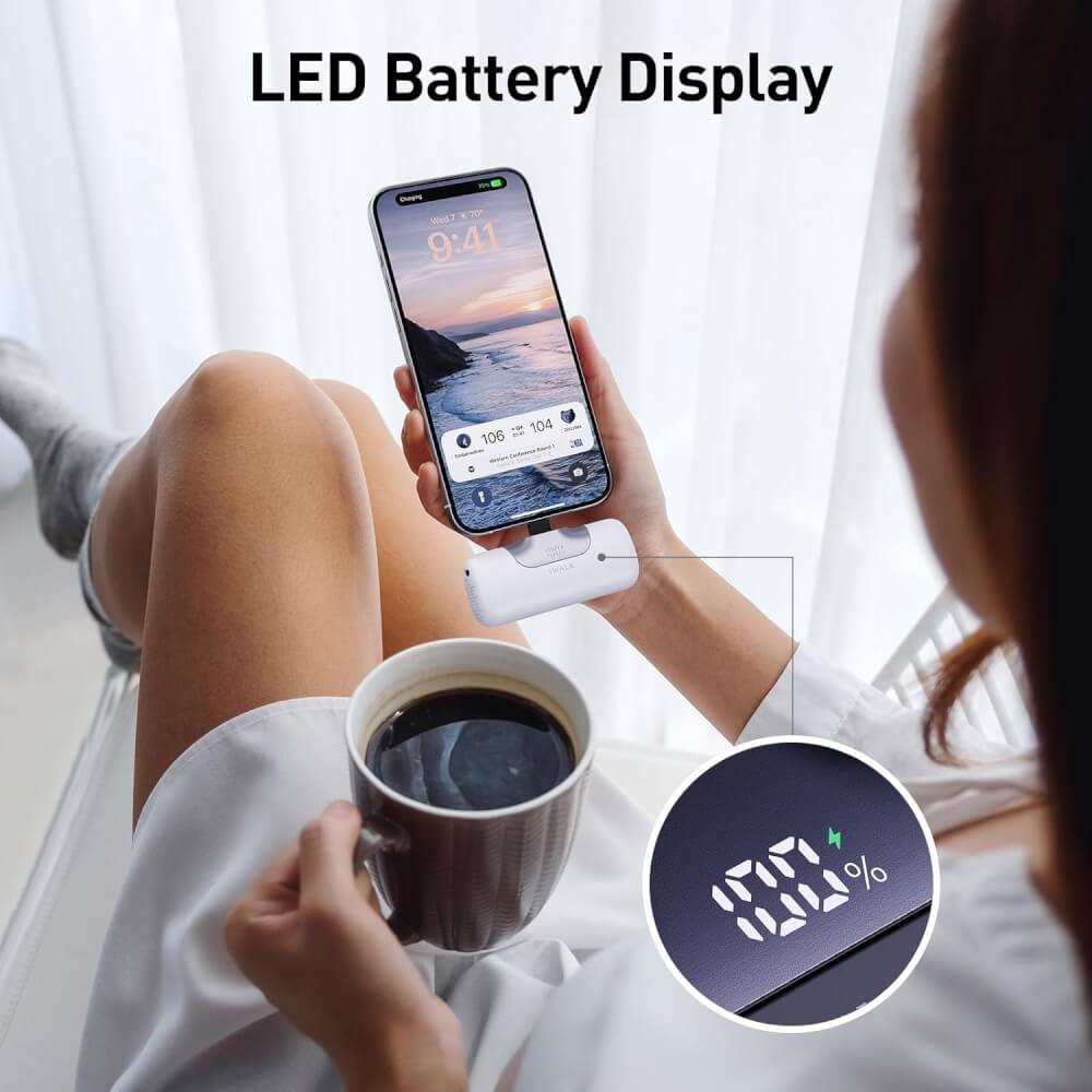 แบตเตอร์รี่สำรอง IWALK LINKPOD5 5500 MAH หัวชาร์จไร้สายหัวTypeC สี White ชาร์จเร็วสูงสุด 22.5W _6