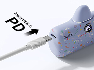 แบตเตอร์รี่สำรอง IWALK LINKPOD PRO 4800 MAH หัวชาร์จไร้สายหัว หัวชาร์จ LIGHTNING สี PURPLE CANDY