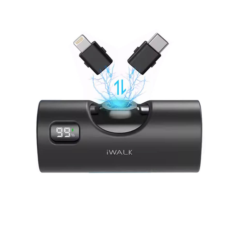 แบตเตอร์รี่สำรอง IWALK LINKPODX 5000 MAH สี BLACK เปลี่ยนหัวชาร์จได้ทั้ง LIGHTNING และ TYPEC_10