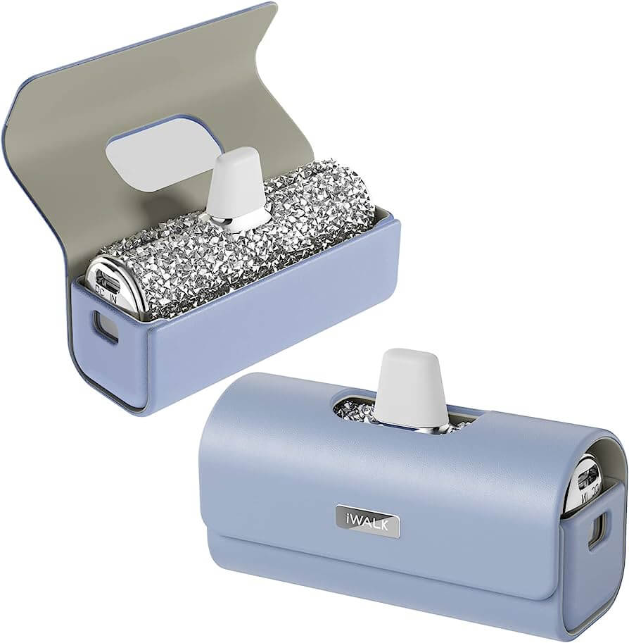 เคสซองหนัง IWALK LINKPOD BAG สีม่วง สำหรับใส่แบตสำรองแบบพกพา