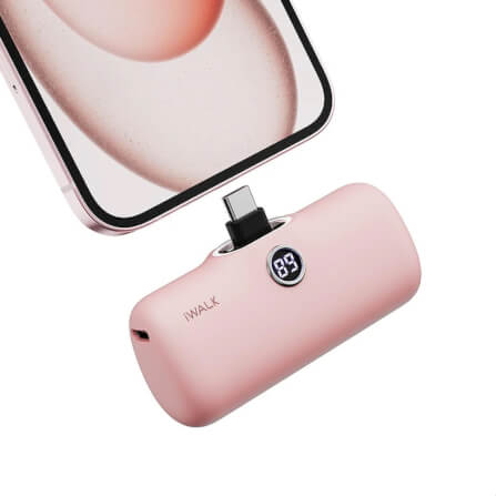 แบตเตอร์รี่สำรอง IWALK LINKPOD PRO 4800 MAH หัวชาร์จไร้สาย หัว TYPEC สี PINK_0