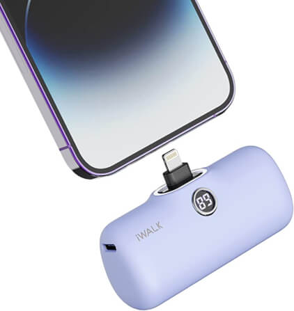 แบตเตอร์รี่สำรอง IWALK LINKPOD PRO 4800 MAH หัวชาร์จไร้สายหัว หัวชาร์จ LIGHTNING สี PURPLE_0