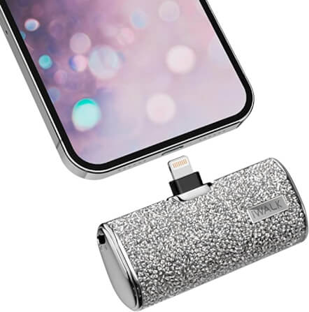 แบตเตอร์รี่สำรอง IWALK SECRET4500 MAH หัวชาร์จไร้สายหัว หัวชาร์จ LIGHTNING สี SILVER DIAMOND_0