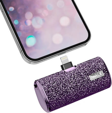 แบตเตอร์รี่สำรอง IWALK SECRET4500 MAH หัวชาร์จไร้สายหัว หัวชาร์จ LIGHTNING สี PURPLE DIAMOND_2