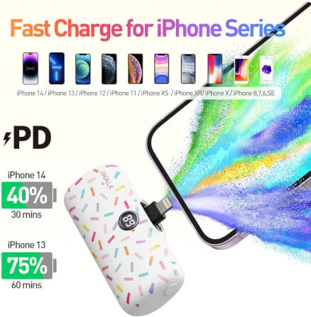 แบตเตอร์รี่สำรอง IWALK LINKPOD PRO 4800 MAH หัวชาร์จไร้สายหัว หัวชาร์จ LIGHTNING สี WHITE CANDY_4