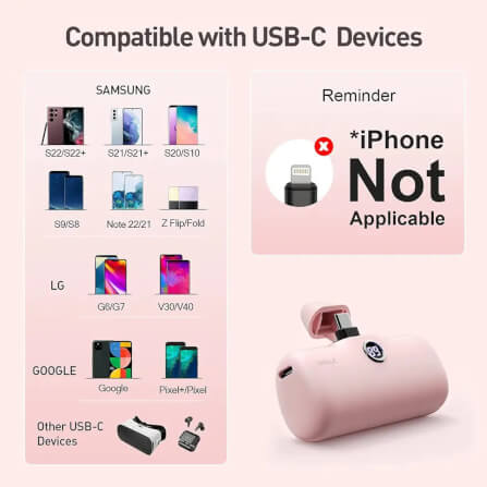 แบตเตอร์รี่สำรอง IWALK LINKPOD PRO 4800 MAH หัวชาร์จไร้สาย หัว TYPEC สี PINK_4