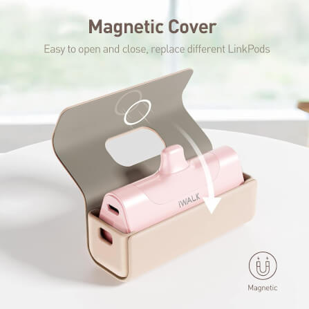 เคสซองหนัง IWALK LINKPOD BAG สีชมพู สำหรับใส่แบตสำรองแบบพกพา_4