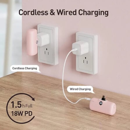 แบตเตอร์รี่สำรอง IWALK LINKPOD PRO 4800 MAH หัวชาร์จไร้สาย หัว TYPEC สี PINK_5