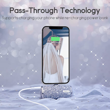 แบตเตอร์รี่สำรอง IWALK SECRET4500 MAH หัวชาร์จไร้สายหัว หัวชาร์จ LIGHTNING สี SILVER DIAMOND_6