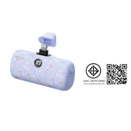 แบตเตอร์รี่สำรอง IWALK LINKPOD PRO 4800 MAH หัวชาร์จไร้สายหัว หัวชาร์จ LIGHTNING สี PURPLE CANDY_9