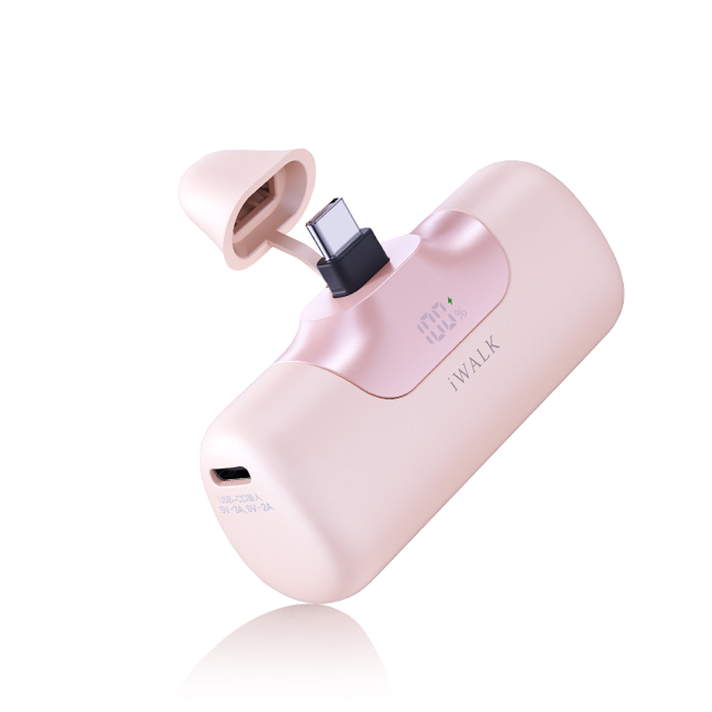 แบตเตอร์รี่สำรอง IWALK LINKPOD5 5500 MAH หัวชาร์จไร้สายหัว TypeC สี Pink ชาร์จเร็วสูงสุด 22.5W _9