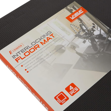 พื้นยาง FBT LIVEPRO จิ๊กซอร์ พื้นออกกำลังกาย เบาะห้องฟิตเนส LS 3259C 60 X 60 X 1 ซม. ชุดละ 4 แผ่น รหัส 67394_6