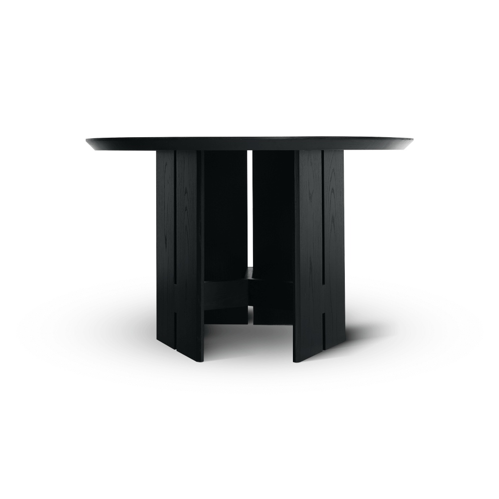 โต๊ะอาหาร 6 ที่นั่ง ARTIWOOD โต๊ะกลม ไม้สักสีดำ สไตล์มินิมอลโมเดิร์น_1