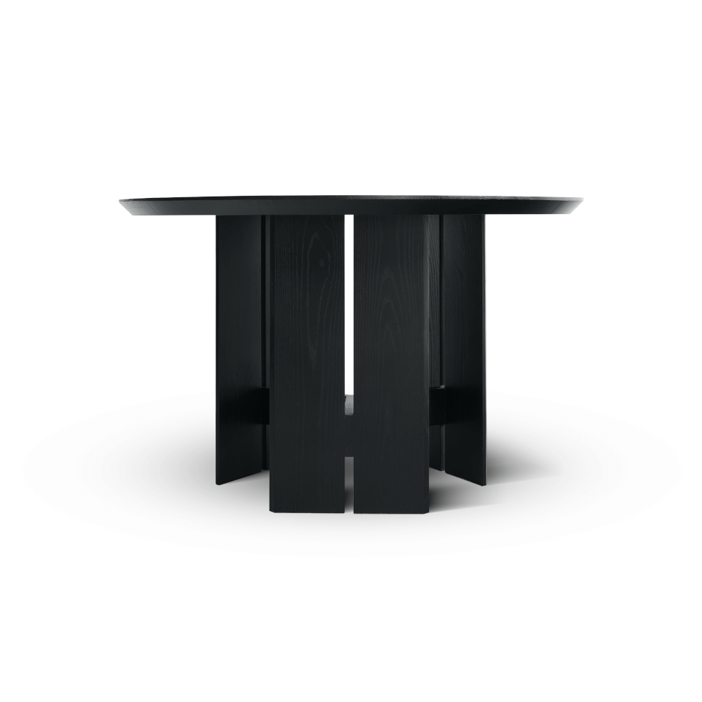 โต๊ะอาหาร 6 ที่นั่ง ARTIWOOD โต๊ะกลม ไม้สักสีดำ สไตล์มินิมอลโมเดิร์น_2