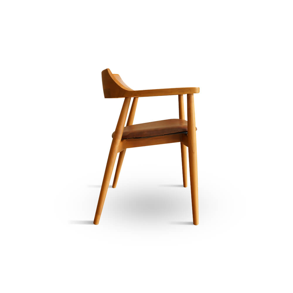 เก้าอี้ทานข้าว ARTIWOOD รุ่น CM01 ไม้สักแท้เบาะหนังพรีเมียม_3