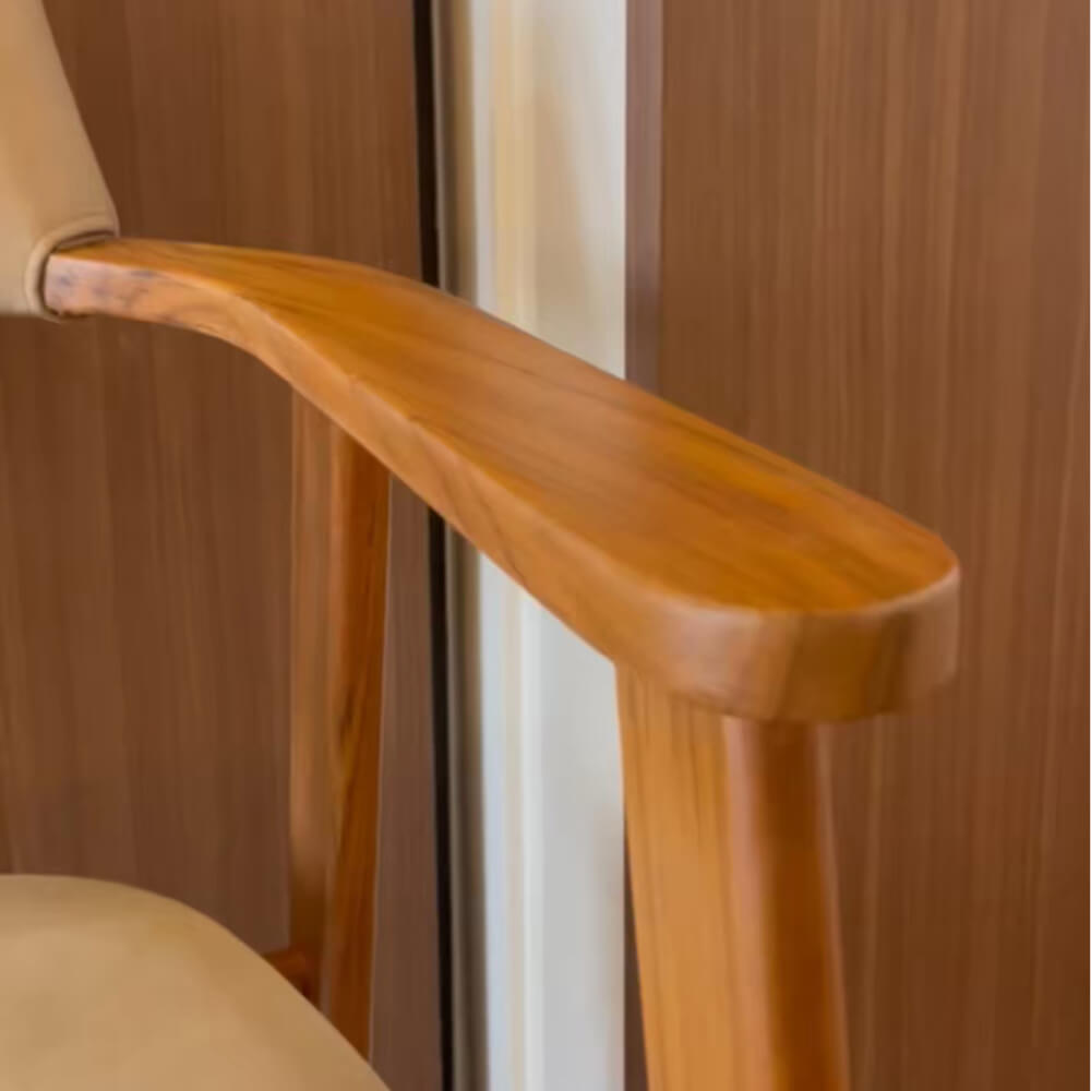 เก้าอี้ทานข้าว ARTIWOOD รุ่น CM02 ไม้สักแท้ เบาะหนังพรีเมียม_3