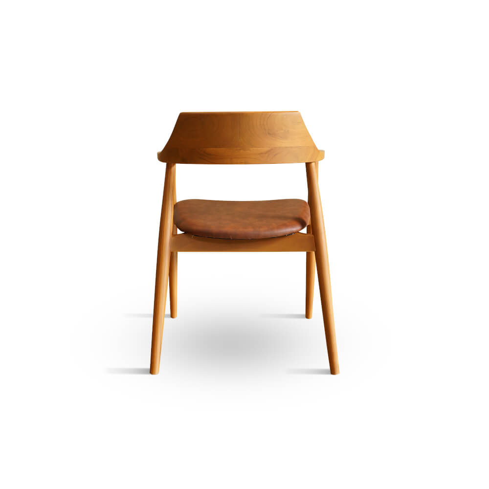 เก้าอี้ทานข้าว ARTIWOOD รุ่น CM01 ไม้สักแท้เบาะหนังพรีเมียม_4