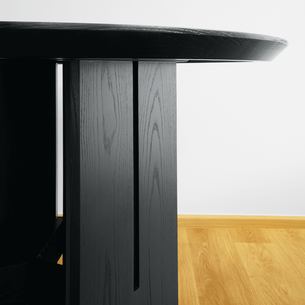 โต๊ะอาหาร 6 ที่นั่ง ARTIWOOD โต๊ะกลม ไม้สักสีดำ สไตล์มินิมอลโมเดิร์น_5