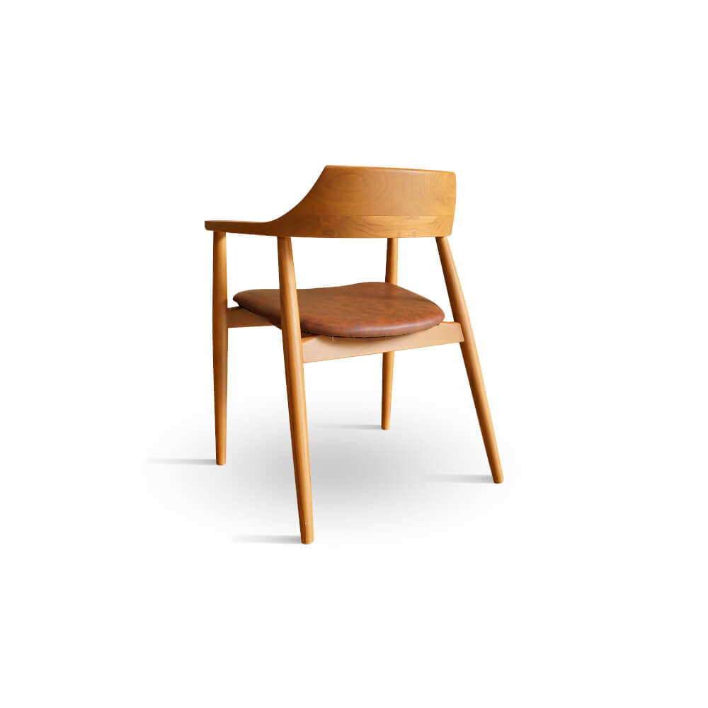 เก้าอี้ทานข้าว ARTIWOOD รุ่น CM01 ไม้สักแท้เบาะหนังพรีเมียม_5