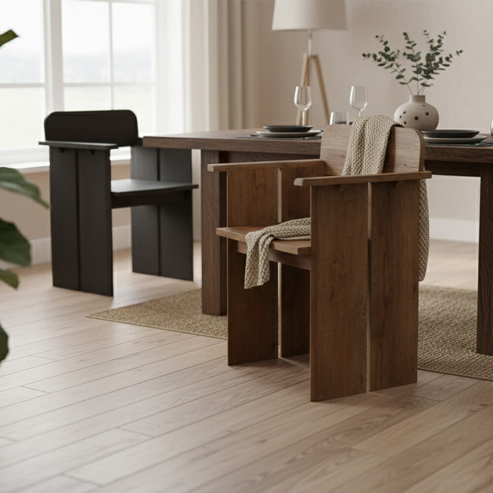 เก้าอี้ทานข้าว ARTIWOOD รุ่น EDGE ไม้สักแท้สีธรรมชาติสไตล์โมเดิร์น