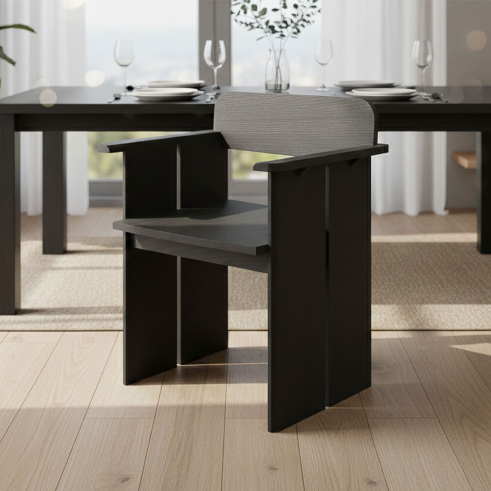 เก้าอี้ทานข้าว ARTIWOOD รุ่น EDGE ไม้สักแท้สีธรรมชาติสไตล์โมเดิร์น