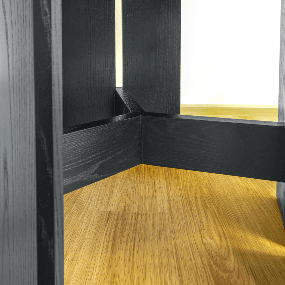 โต๊ะอาหาร 6 ที่นั่ง ARTIWOOD โต๊ะกลม ไม้สักสีดำ สไตล์มินิมอลโมเดิร์น_8