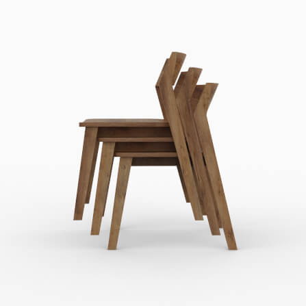 เก้าอี้ทานข้าว ARTIWOOD รุ่น CM06 ไม้สักแท้สีธรรมชาติ_5