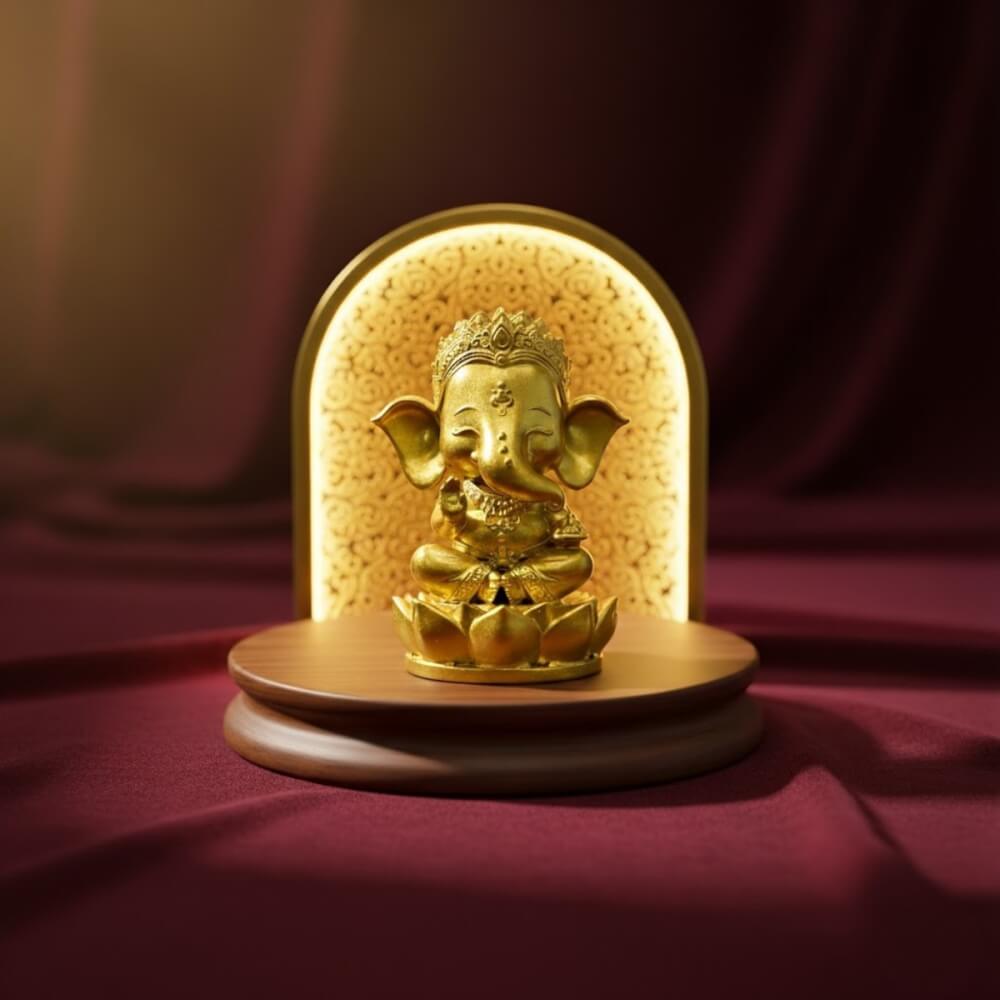 พระพิฆเนศปางประทานพร KAF AT-01 รุ่นวาระลาภา สูง 5 ซม. ทองอนันต์